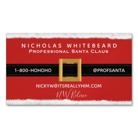 プロフェッショナルサンタクロースモダン マグネット名刺 (正面)
