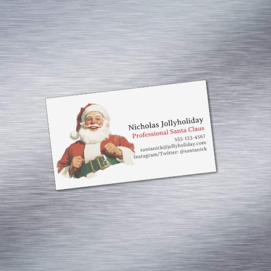 プロフェッショナルサンタクロースレトロヴィンテージ非公式 マグネット名刺 (インサイチュ)