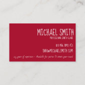 プロフェッショナルサンタクロース赤クリスマスセントニック 名刺 (裏面)
