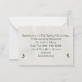 プロフェッショナルサンタ ビジネスカード ミスター＆ミセス クロース ノートカード (裏面)