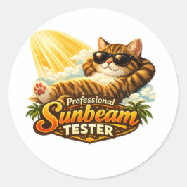 プロフェッショナルサンライトテスター猫ステッカー ラウンドシール