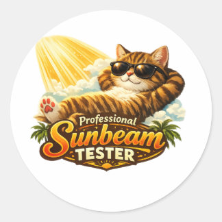 プロフェッショナルサンライトテスター猫ステッカー ラウンドシール