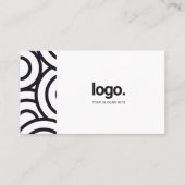 プロフェッショナルサークル白黒ミニマルQRコード 名刺 (正面)