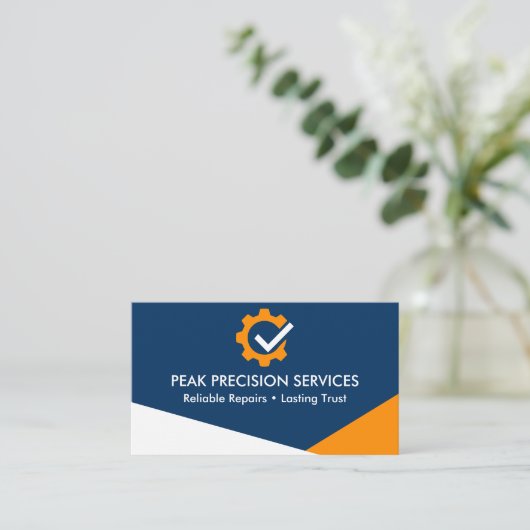 プロフェッショナルサービス修復ロゴのモダン整備士 名刺 (スタンド正面)