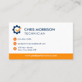 プロフェッショナルサービス修復ロゴのモダン整備士 名刺 (裏面)