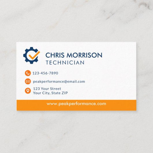 プロフェッショナルサービス修復ロゴのモダン整備士 名刺 (裏面)