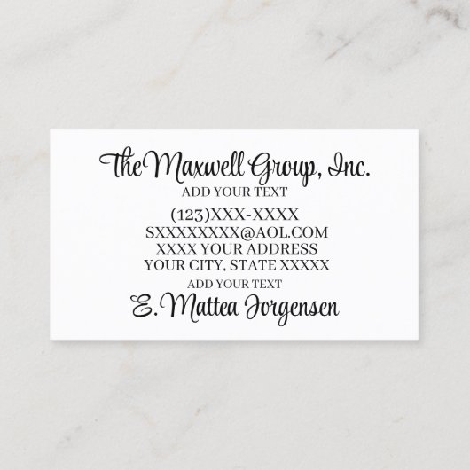 プロフェッショナルサービス名刺 名刺 (裏面)