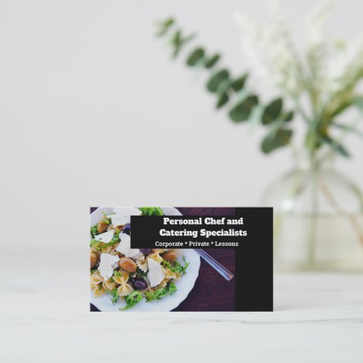 プロフェッショナルシェフのフードフォトケータリングレッスン 名刺 (スタンド正面)