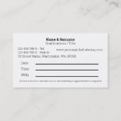 プロフェッショナルシェフのフードフォトケータリングレッスン 名刺 (裏面)