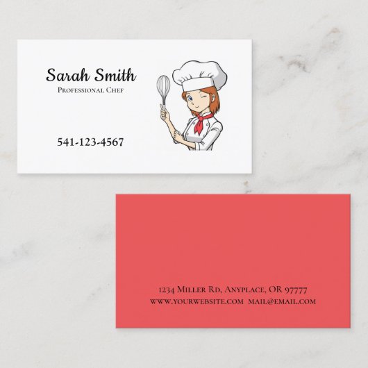 プロフェッショナルシェフフードケータリングサービス 名刺 (正面/裏面)