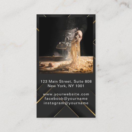 プロフェッショナルシェフミニマリストブラックタイポグラフィqr 名刺 (裏面)