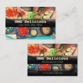 プロフェッショナルシェフ調理師フード料理レストラン 名刺 (正面/裏面)