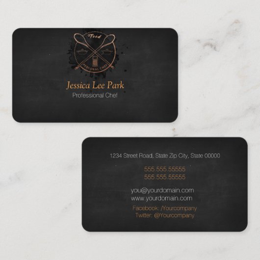プロフェッショナルシェフ/パーソナルシェフ/ケータリングサービ 名刺 (正面/裏面)