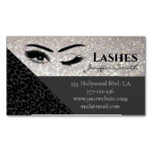 プロフェッショナルシックなヒョウのキラキラの化粧 マグネット名刺 (正面)