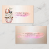 プロフェッショナルシックなブラシストロークカップケーキ 名刺 (正面/裏面)