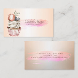 プロフェッショナルシックなブラシストロークカップケーキ 名刺