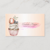 プロフェッショナルシックなブラシストロークカップケーキ 名刺 (正面)