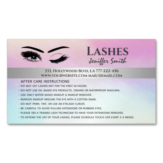 プロフェッショナルシックなホログラフィックラ気にッシュ マグネット名刺 (正面)