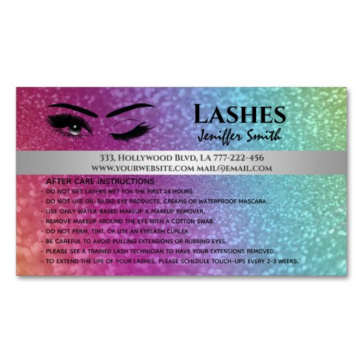 プロフェッショナルシックなホログラフィックラ気にッシュ マグネット名刺 (正面)