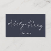 プロフェッショナルシックはっきりしたネイビーエレガントホワイトクリーン 名刺 (正面)