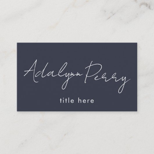 プロフェッショナルシックはっきりしたネイビーエレガントホワイトクリーン 名刺 (正面)