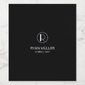 プロフェッショナルシックエレガントプレーンとモノグラム ワインラベル (シングルラベル)