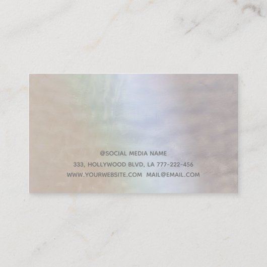 プロフェッショナルシックエレガントホログラフィックタンデオン 名刺 (裏面)