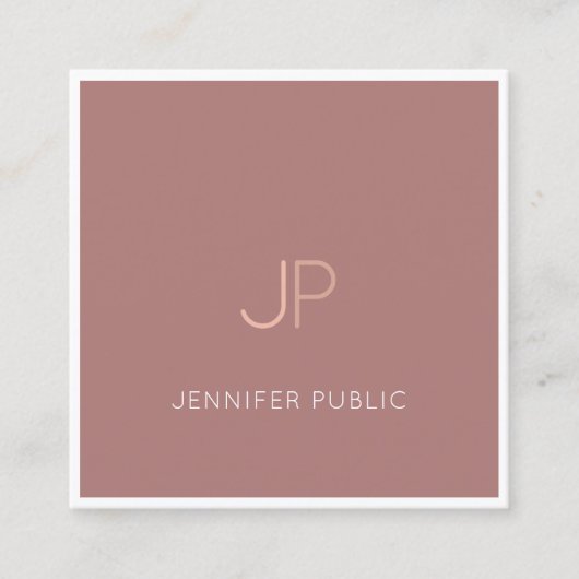 プロフェッショナルシッククリーンデザインモノグラムプレーンルクセ スクエア名刺 (正面)