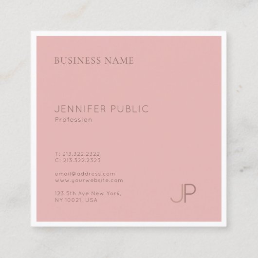 プロフェッショナルシッククリーンデザインモノグラムプレーンルクセ スクエア名刺 (裏面)