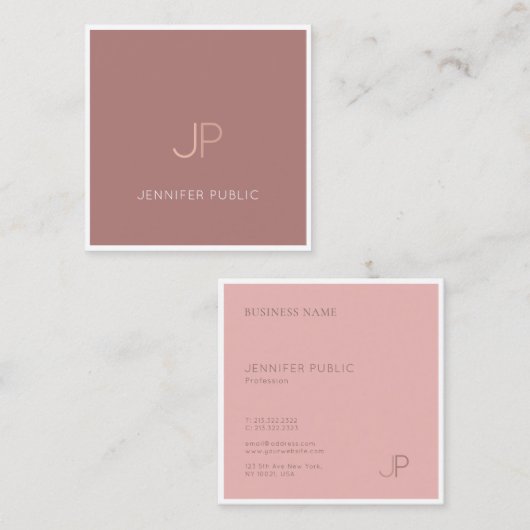 プロフェッショナルシッククリーンデザインモノグラムプレーンルクセ スクエア名刺 (正面/裏面)