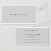 プロフェッショナルシックモダングレーホワイトシンプルプレーン 名刺 (正面/裏面)