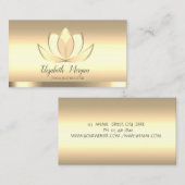 プロフェッショナルシック金ゴールドロータスフラワーヨガ 名刺 (正面/裏面)