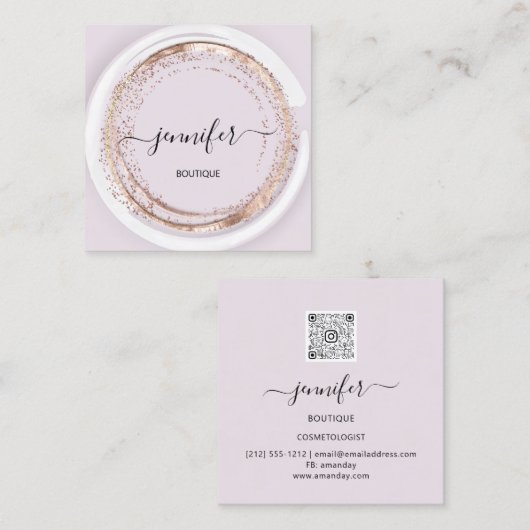 プロフェッショナルショップスパフレームバラグリッターフレーム スクエア名刺 (正面/裏面)