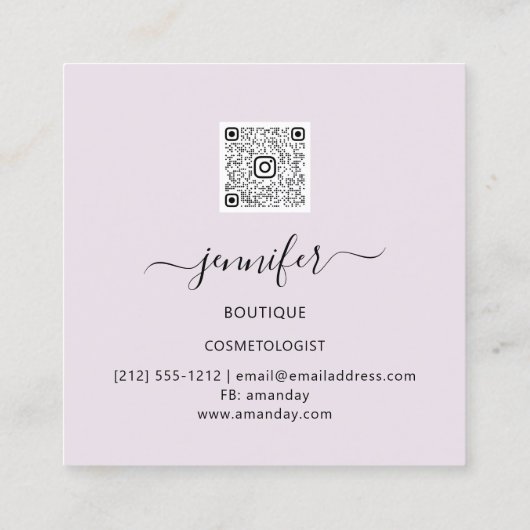 プロフェッショナルショップスパフレームバラグリッターフレーム スクエア名刺 (裏面)