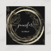 プロフェッショナルショップスパフレームフローラ白黒 スクエア名刺 (正面)