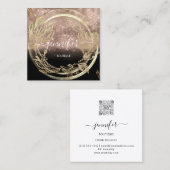 プロフェッショナルショップスパフレームフローラ金ゴールドバラ スクエア名刺 (正面/裏面)