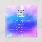 プロフェッショナルショップバラ金ゴールドホログラフブルーピンク スクエア名刺 (裏面)