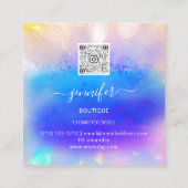 プロフェッショナルショップバラ金ゴールド自筆証筆証筆青色 スクエア名刺 (裏面)