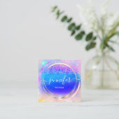 プロフェッショナルショップバラ金ゴールド自筆証筆証筆青色 スクエア名刺 (スタンド正面)