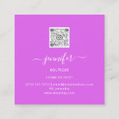 プロフェッショナルショップ金ゴールドピンクフローラQRコードロゴ スクエア名刺 (裏面)