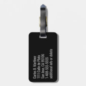 プロフェッショナルシルバモノグラムのングラッジバッグラベル ラゲッジタグ (裏面縦)