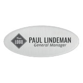 プロフェッショナルシルバークローム会社のロゴ従業員 名札 (正面)