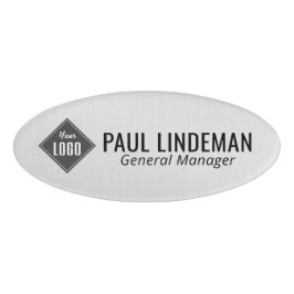 プロフェッショナルシルバークローム会社のロゴ従業員 名札