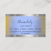 プロフェッショナルシルバーグレイエレガントフレームブルーマー 名刺 (裏面)