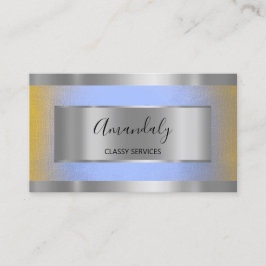 プロフェッショナルシルバーグレイエレガントフレームブルーマー 名刺