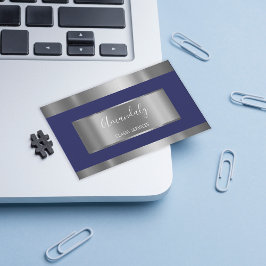 プロフェッショナルシルバーグレイ枠エレガント海軍 名刺