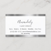 プロフェッショナルシルバーグレイ枠エレガント白 名刺 (裏面)