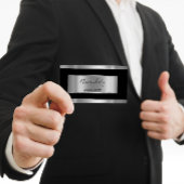 プロフェッショナルシルバーグレーフレームスモーキーブラック 名刺