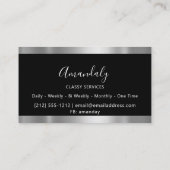 プロフェッショナルシルバーグレーフレームスモーキーブラック 名刺 (裏面)