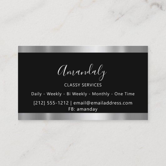 プロフェッショナルシルバーグレーフレームスモーキーブラック 名刺 (裏面)